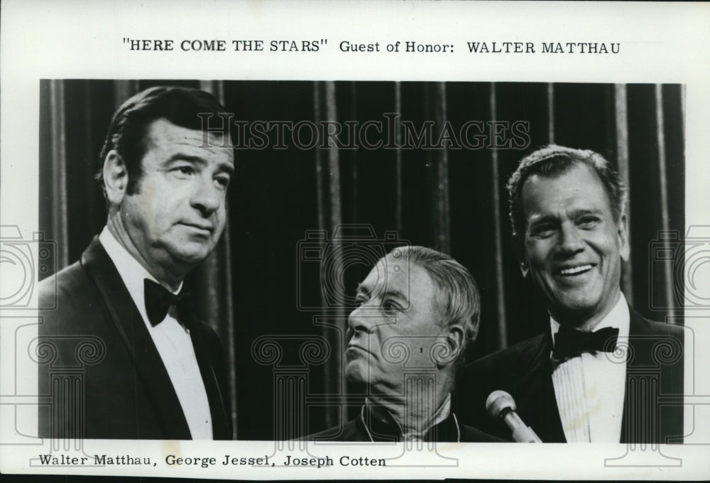 Press Photo Walter Matthau, George Jessel & Joseph Cotten - ney15234