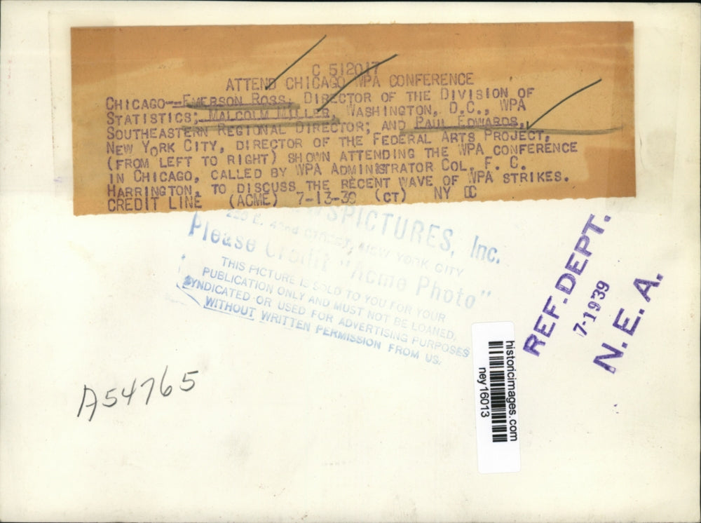 1939 Press Photo Attendees of WPA Conference in Chicago - ney16013