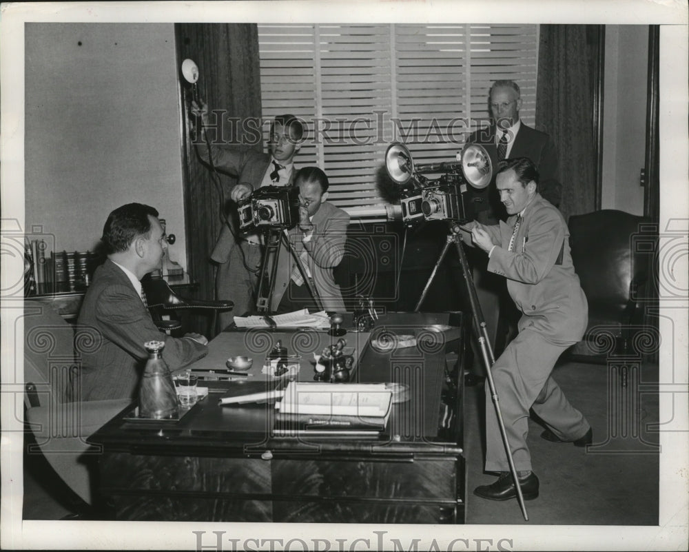 1948 Press Photo Governor Dewey, Joe Pagelow, Don Phelan & Governor Warren