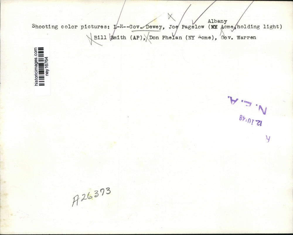 1948 Press Photo Governor Dewey, Joe Pagelow, Don Phelan & Governor Warren