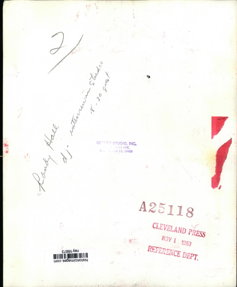 1963 Press Photo Randy Hall DJ Interview in Studio - ney16873