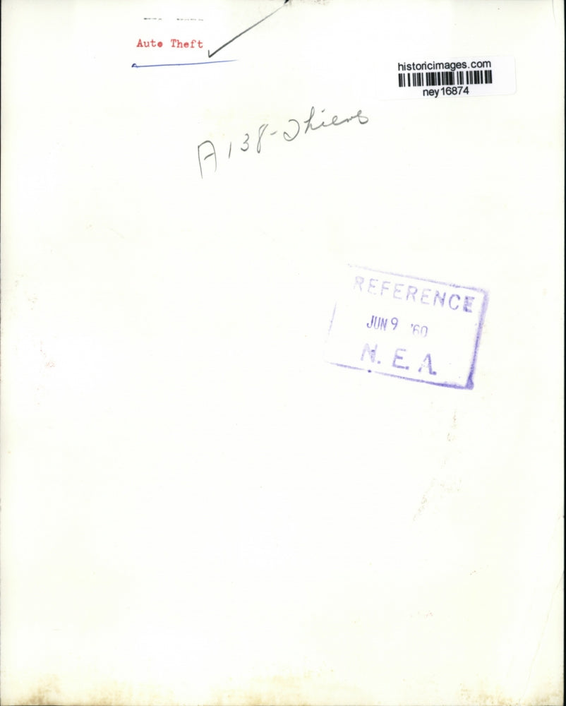 1960 Press Photo Auto Stolen & Stripped of Parts - ney16874