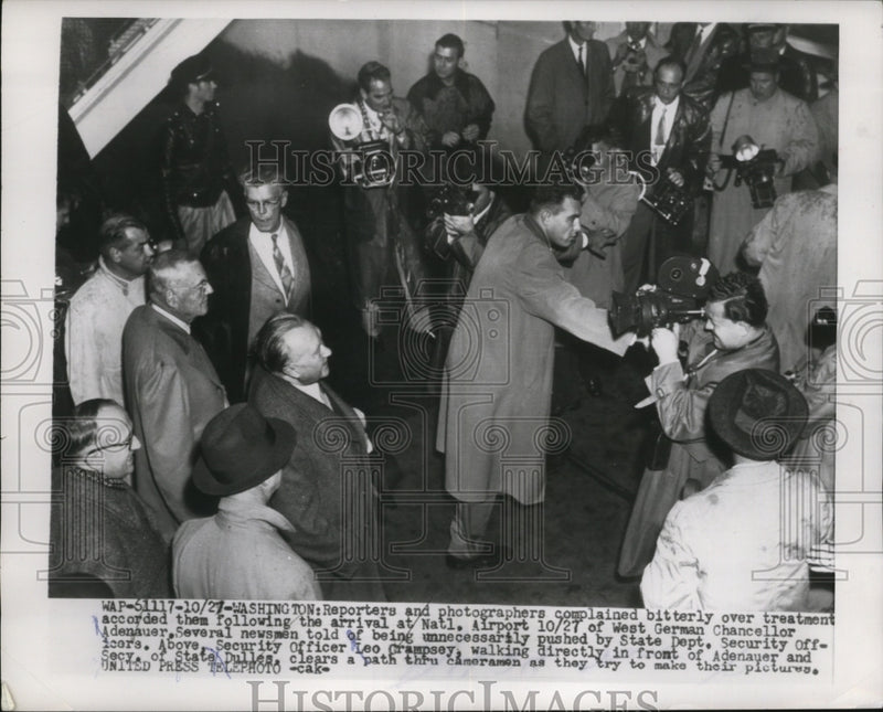 Load image into Gallery viewer, 1954 Press Photo Chancellor Adenauer Photographed by Press at National Airport
