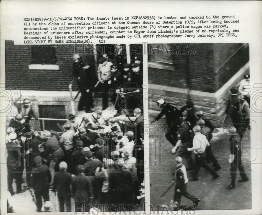 1970 Press Photo New York City Prison Riots - ney18512