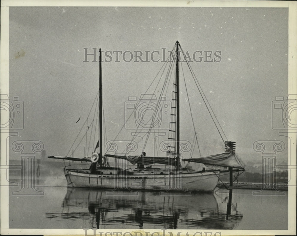1938 Press Photo Ketch Ship "The Exchange" of Iowa Travellers to Los Angeles