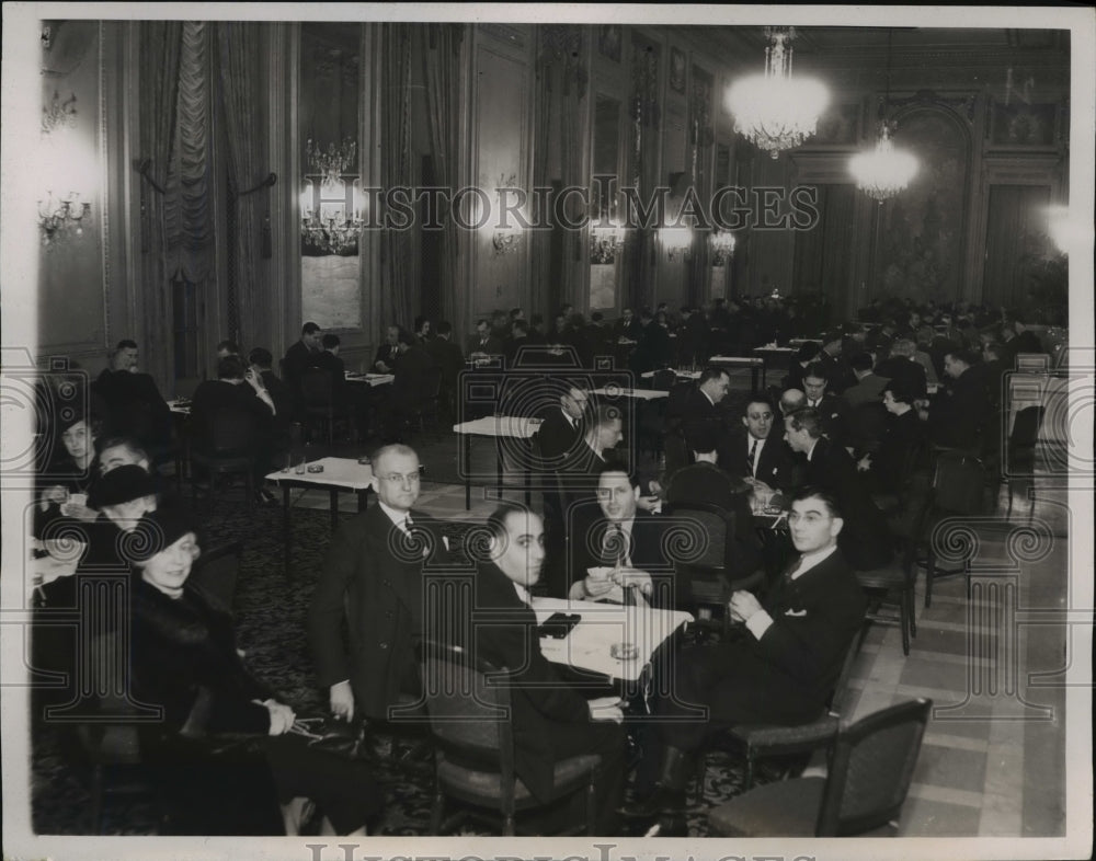 1935 Press Photo American Bridge League Tournament at Chicago Hotel Ballroom- Historic Images