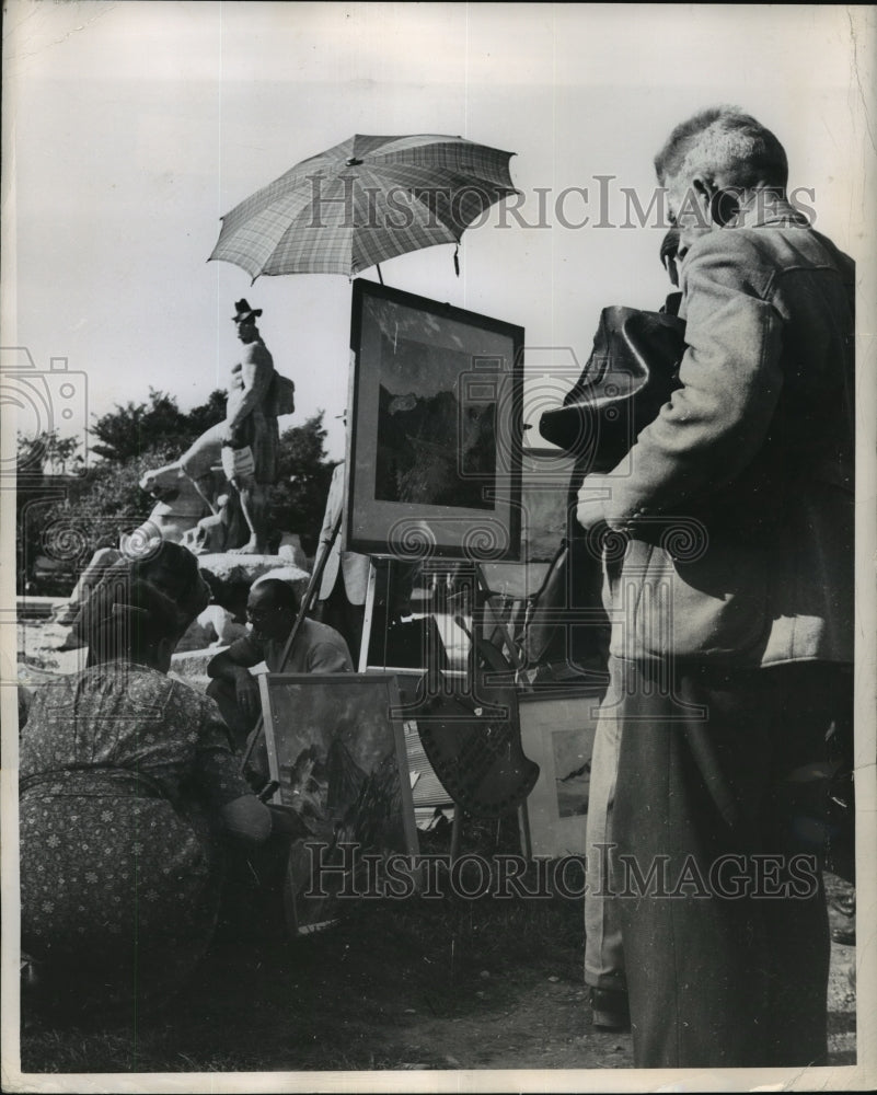 1949 Press Photo Outdoor Art Exhibition in Germany - ney22116