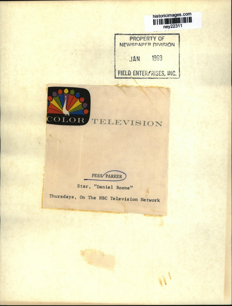 1969 Press Photo Actor Fess Parker for "Daniel Boone" NBC Promotional