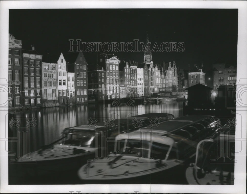 1955 Press Photo Amsterdam, Netherlands Glass-Topped Barges - ney22961
