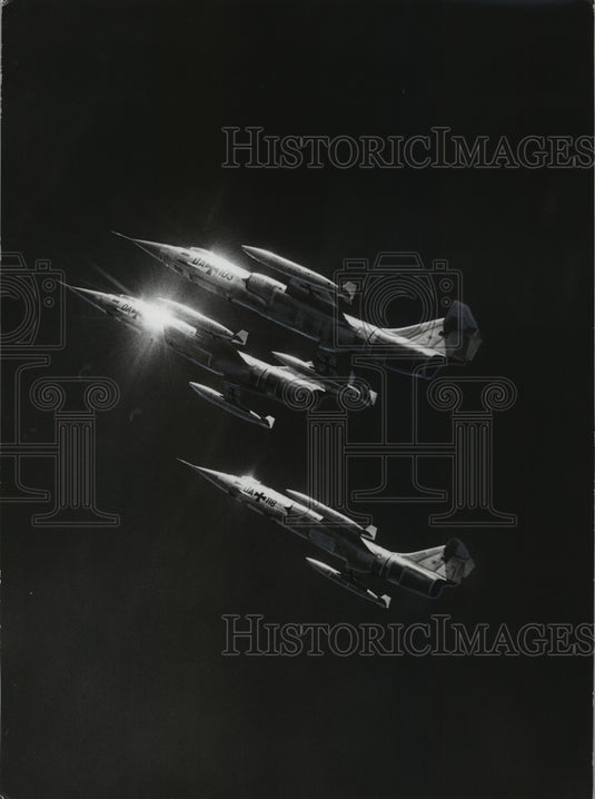 1963 Press Photo Starfighter F104 G Verbandaflug West Germany Air Corps
