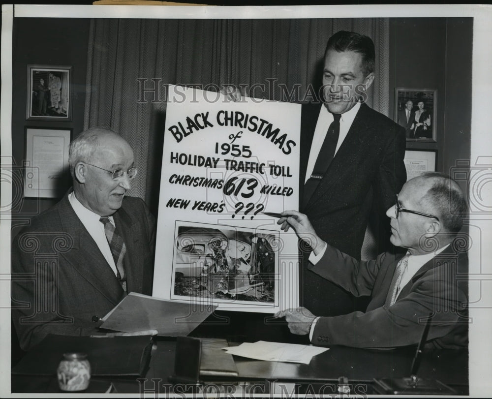 1955 Press Photo National Safety Council John Borosky, Jack Horner & Paul Jones
