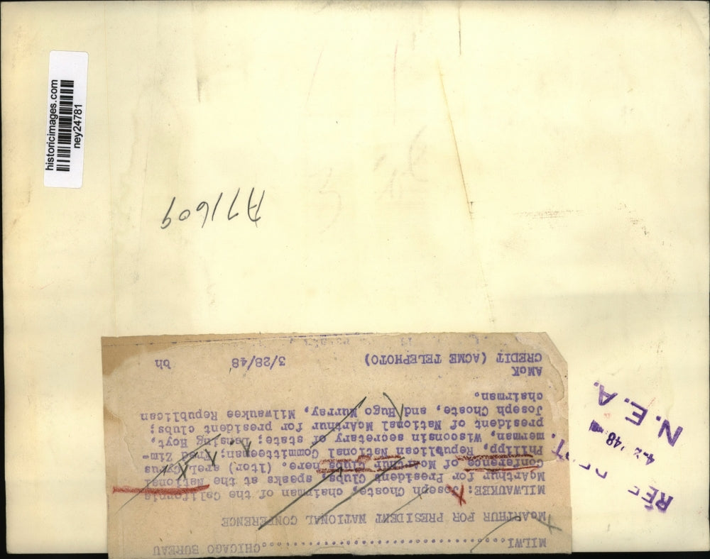 1948 Press Photo Joseph Choate Chairman of California McArthur for Pres Clubs