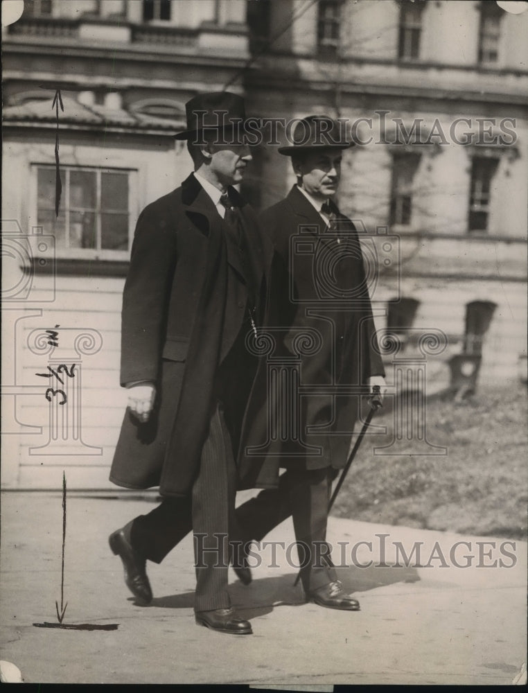 1920 Press Photo Secretary of State Bainbridge Colby & Secretary of Agriculture
