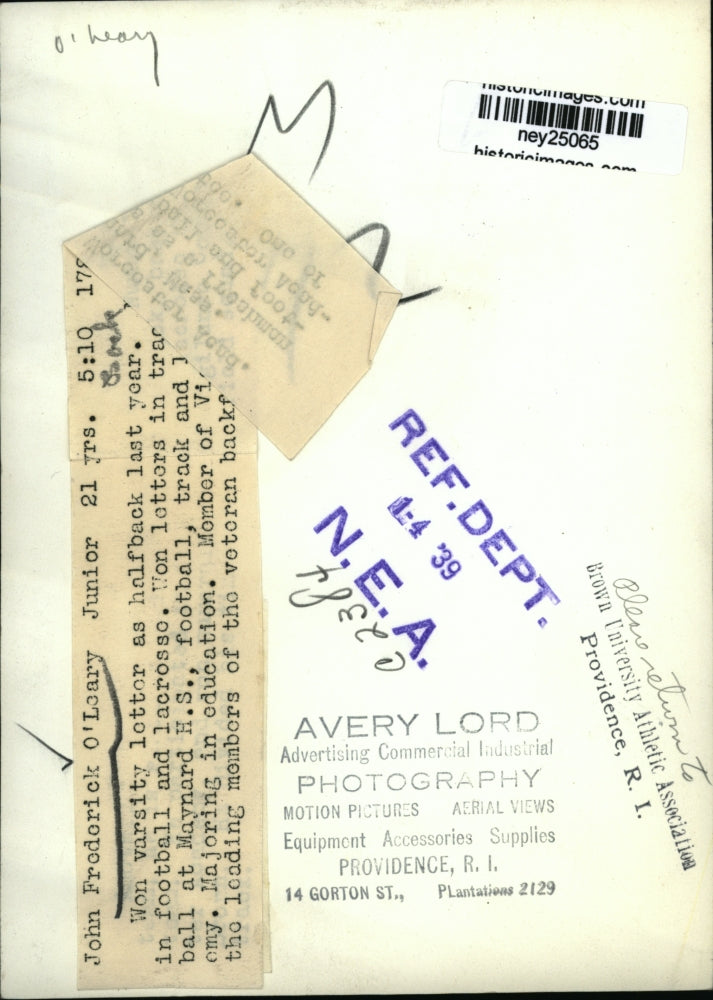 Load image into Gallery viewer, 1939 Press Photo John Frederick O'Leary - ney25065

