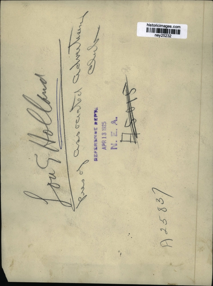 1925 Press Photo Lou S. Holland, Pres. Associated Advertising Club - ney25232