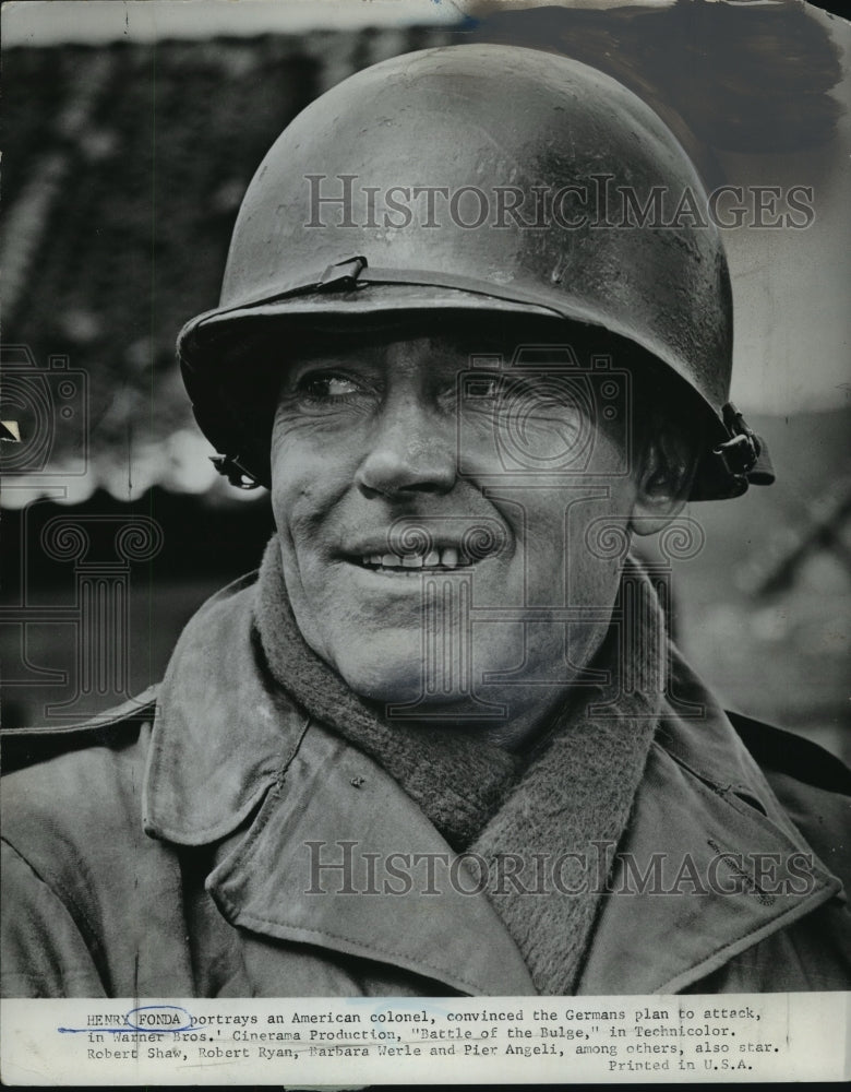 Load image into Gallery viewer, 1965 Press Photo Henry Fonda in Cinerama's "Battle of the Bulge" - ney25306
