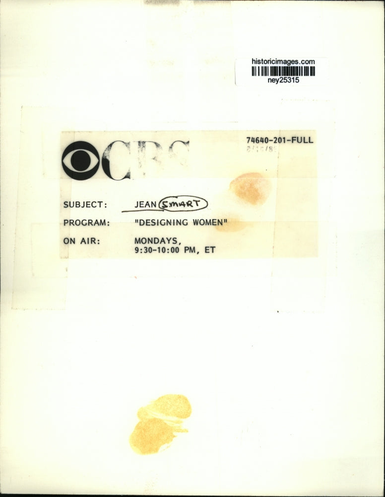 Press Photo Jean Smart, co-star on CBS's "Designing Women" - ney25315