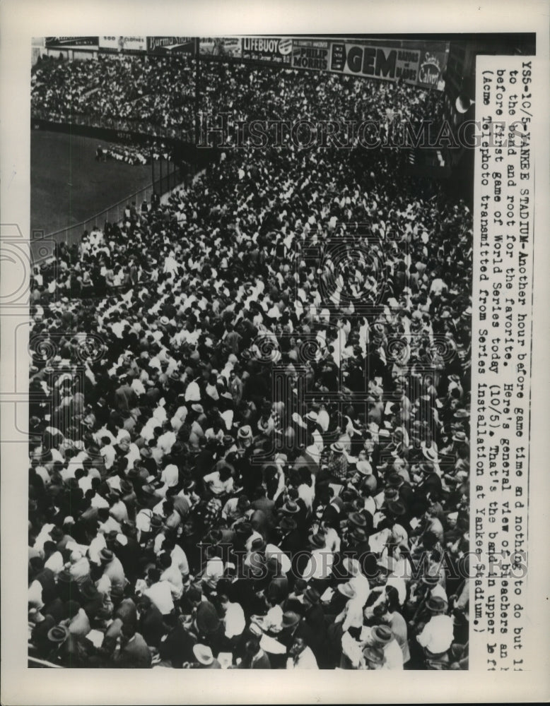 1949 Press Photo View of Bleachers Before First Game of World Series Today- Historic Images