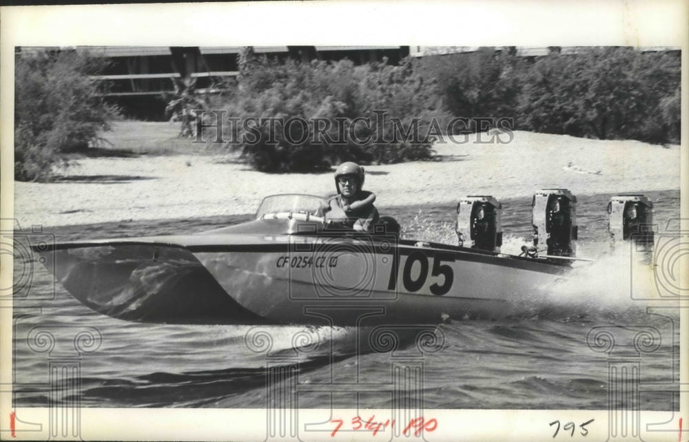 1967 Press Photo Michael Reagan Son of California Governor Racing Boat
