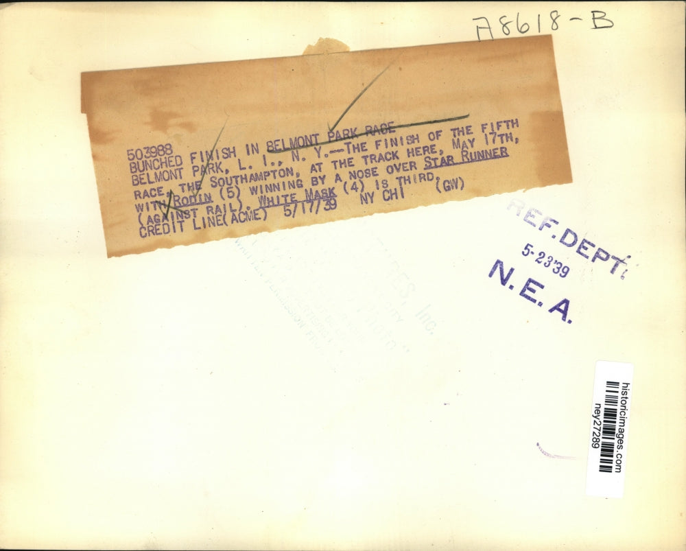 1939 Press Photo outhRonin winning by a nose over Star Runner - ney27289