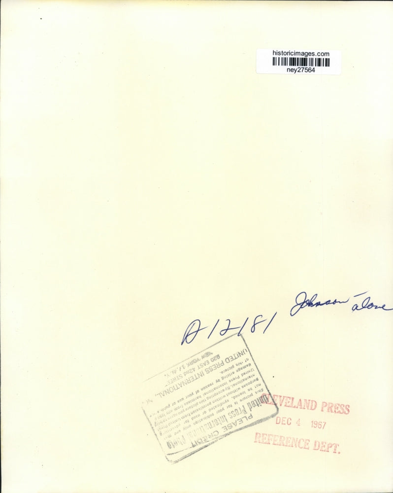 1967 Press Photo President Johnson Shows Photo of His Grandson - ney27564