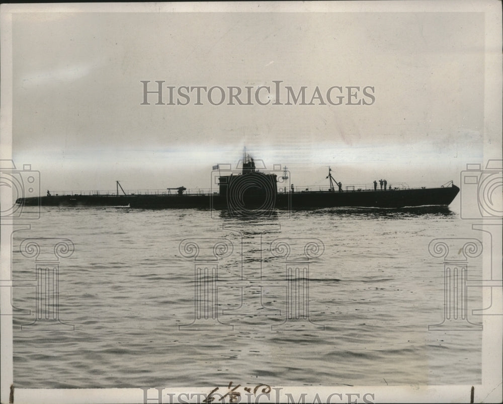 1940 Press Photo U.S.S. Stingray proceeding to sea for training exercises