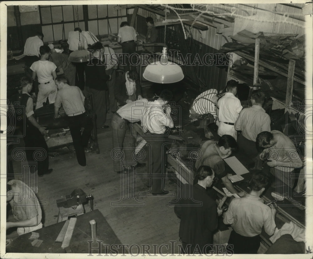 1940 Press Photo Edison Vocational School Students Learning Aircraft Trades