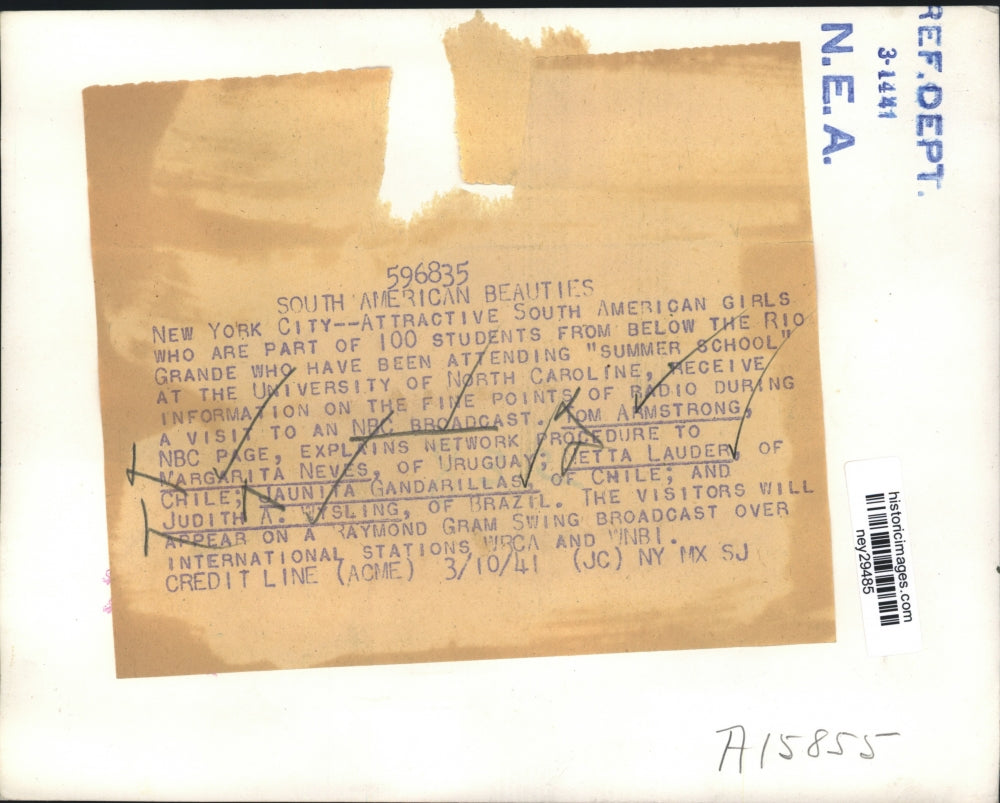 1941 Press Photo South American Girls at U of North Carolina To Be On NBC Radio