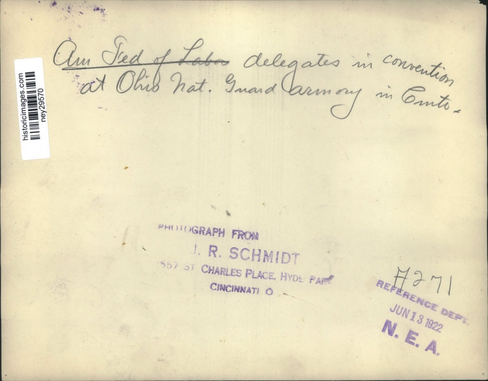 1922 Press Photo American Federation of Labor Convention in Ohio - ney29570