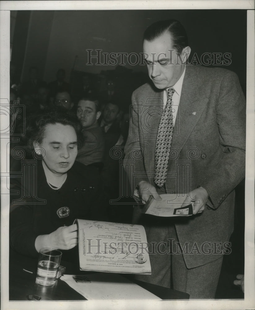 1947 Press Photo Ruth Fisher Testifies in Gerhard Eisler House Committee Trial