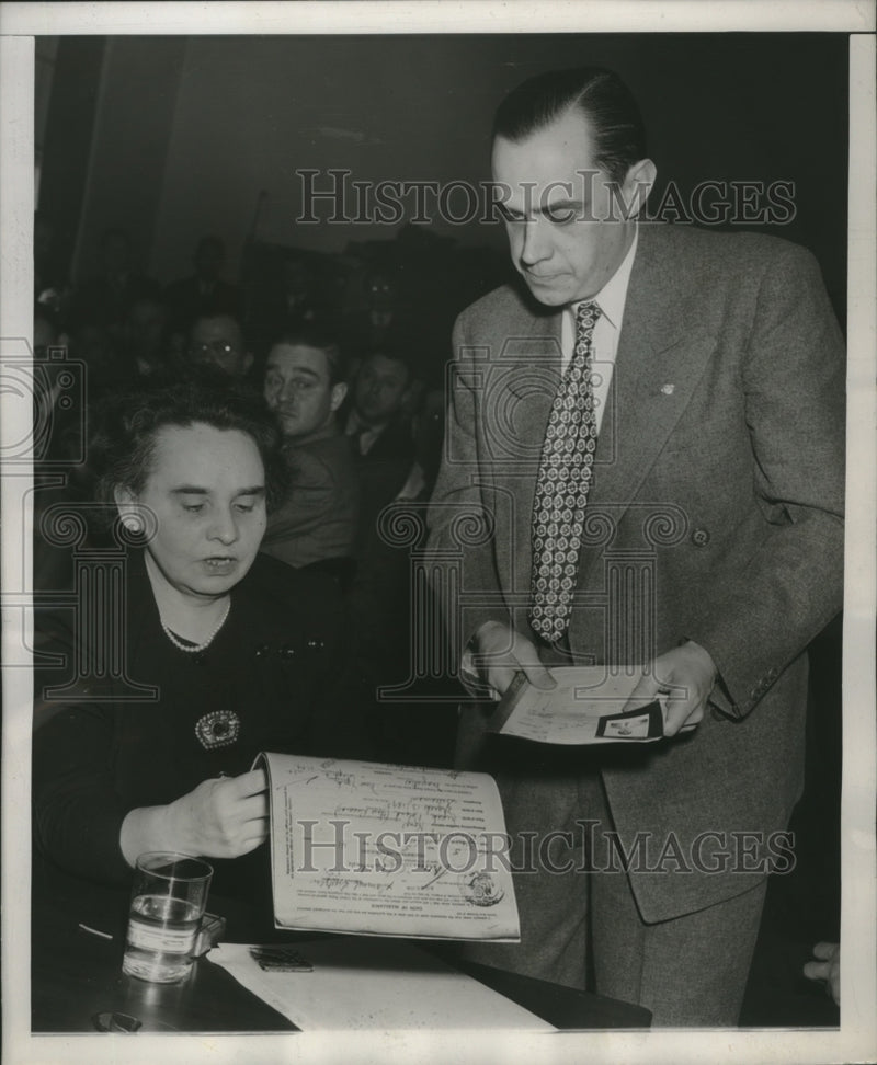 Load image into Gallery viewer, 1947 Press Photo Ruth Fisher Testifies in Gerhard Eisler House Committee Trial
