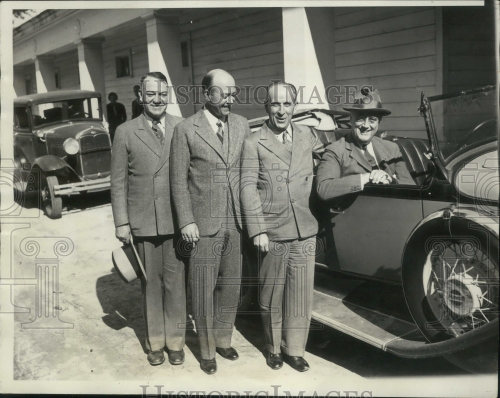 1933 Press Photo President Roosevelt Greeted at Little White House, Warm Springs