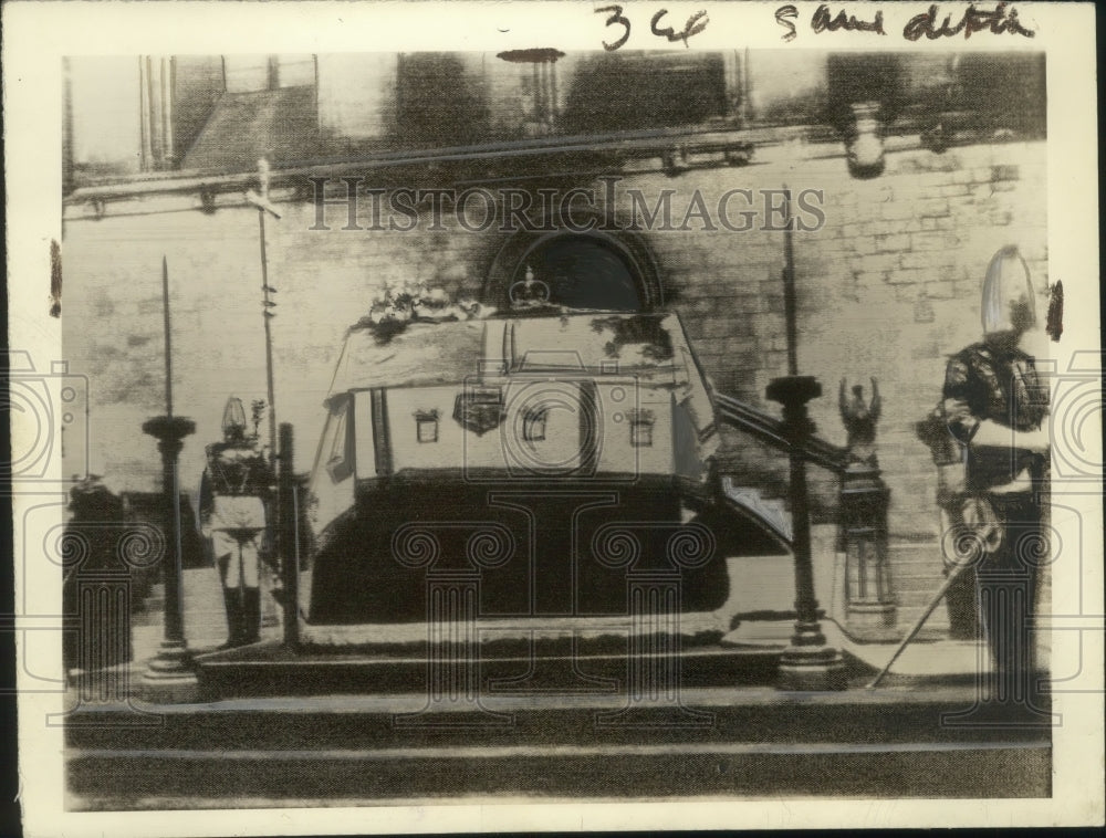 1936 Press Photo Bier of King George V in Westminster Hall to Lie in State- Historic Images