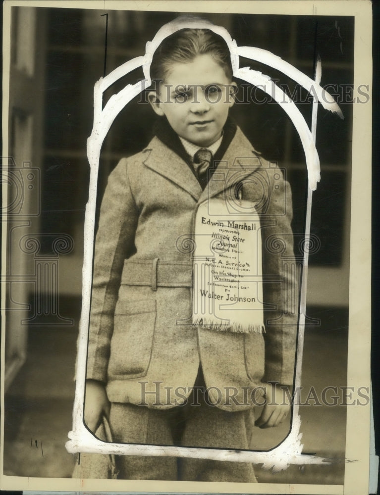 1926 Press Photo Edwin Marshall Takes 1st Prize in NEA Service Contest- Historic Images