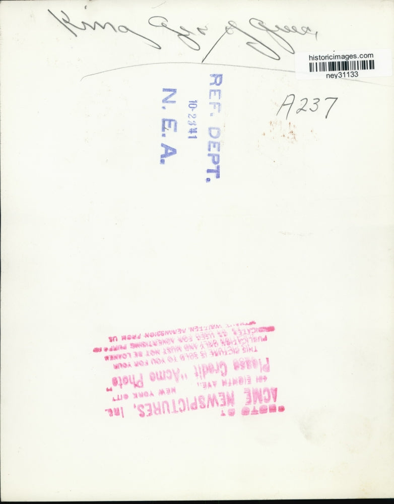 1941 Press Photo King George of Greece - ney31133