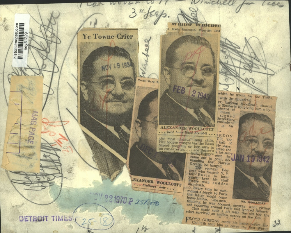 Press Photo Alexander Woolcott - ney31229