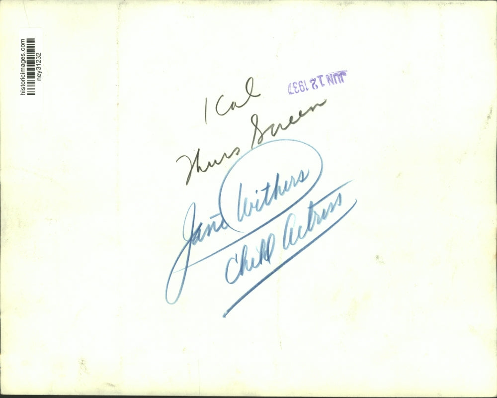 1937 Press Photo Jane Withers Stars In "Angel's Holiday" With Robert Kent