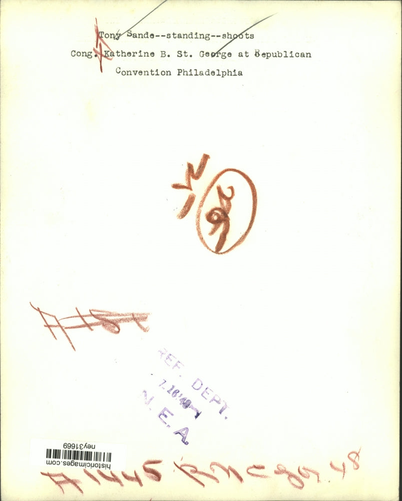 1946 Press Photo Tony Sands Shoots Congress Woman Katherine B St George