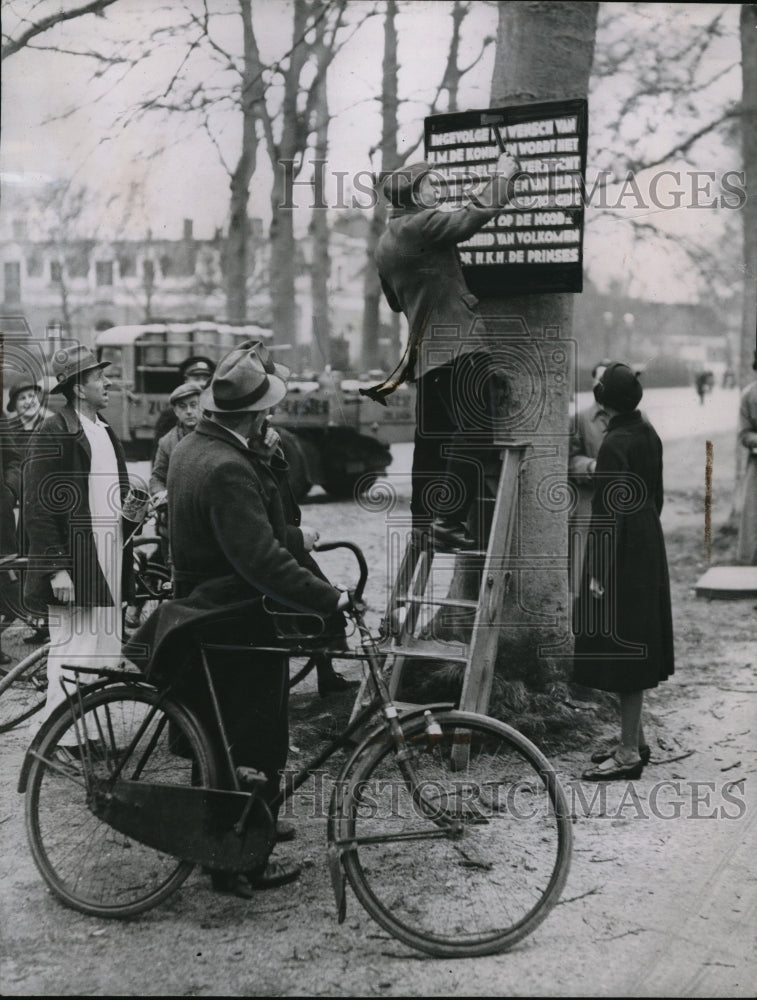 1938 Press Photo Netherland Streets Quieted For Birth of Princess Juliane's Baby