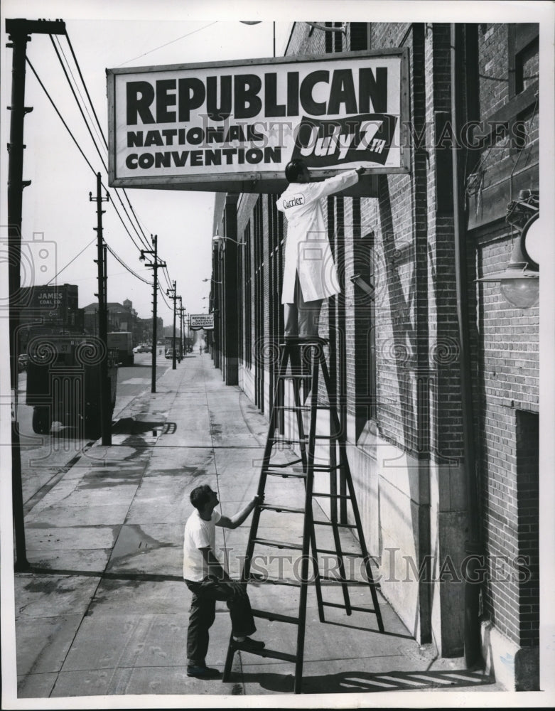 1952 Press Photo Chicago's International Amphitheater Sign - Host GOP Convention
