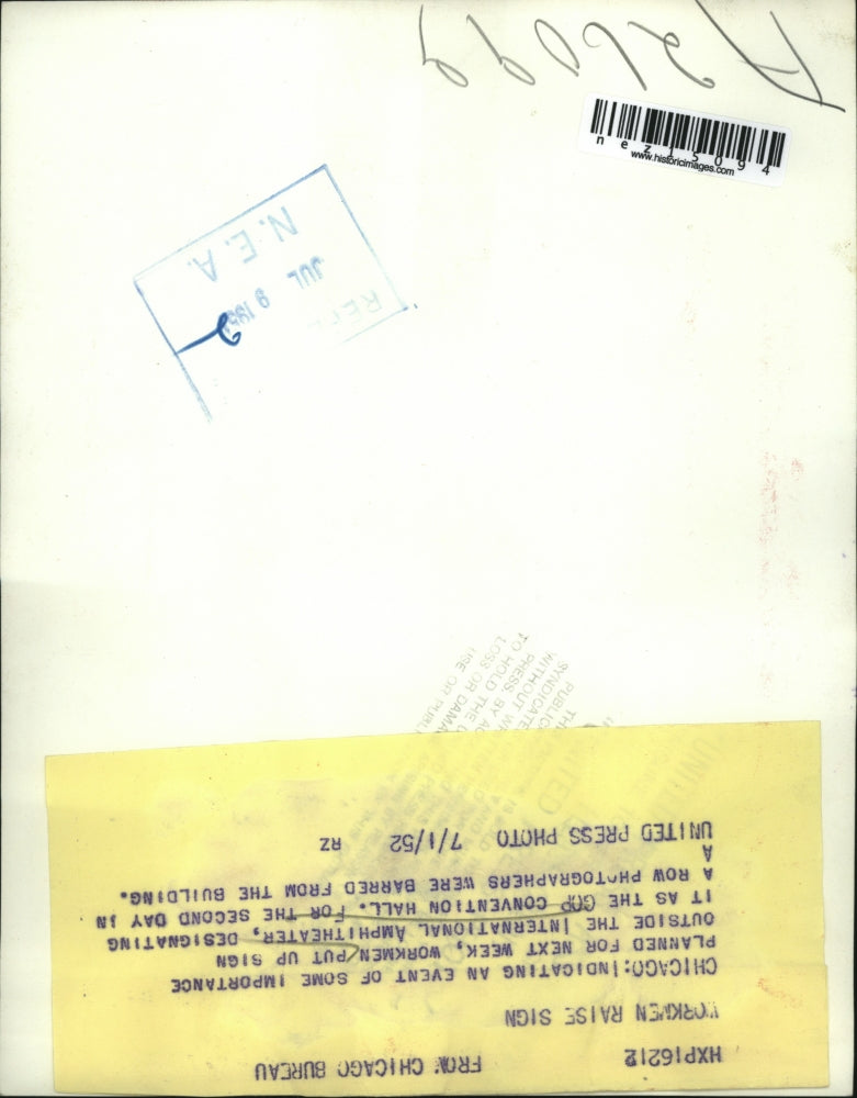 1952 Press Photo Chicago's International Amphitheater Sign - Host GOP Convention