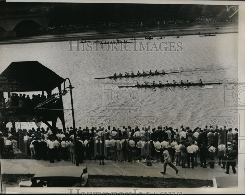 1933 Press Photo Princeton&#39;s Jr. Varsity Crew winning Childs Cup Regatta- Historic Images