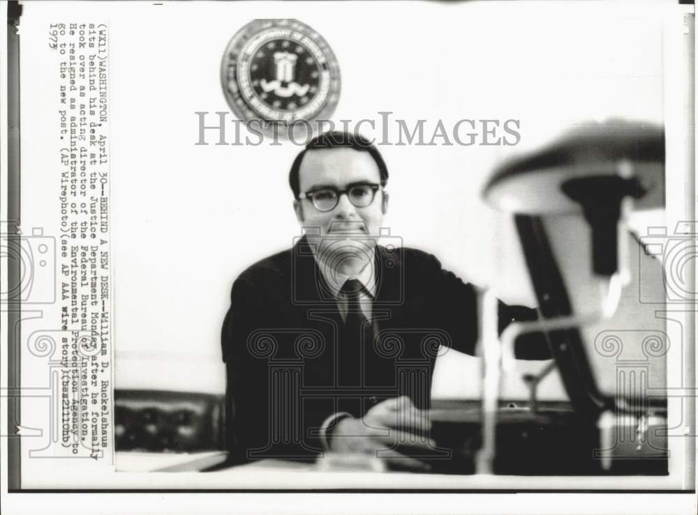 1973 Press Photo New FBI director William D. Ruckelshaus, formerly of the EPA- Historic Images