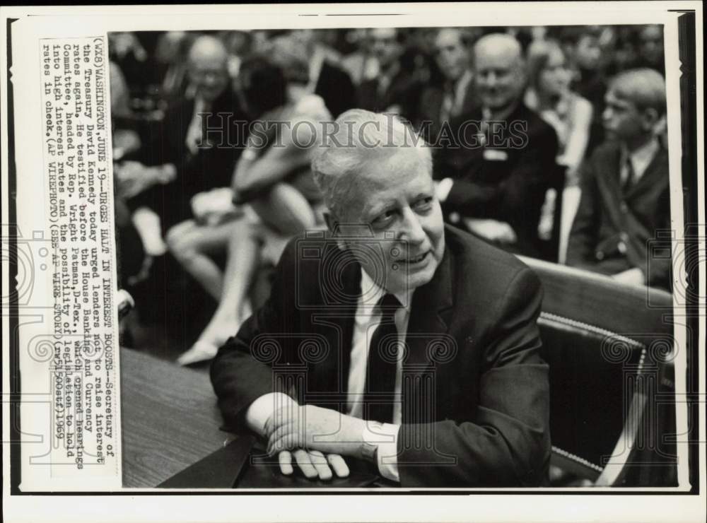 1969 Press Photo Secretary of Treasury David Kennedy at Meeting in Washington- Historic Images