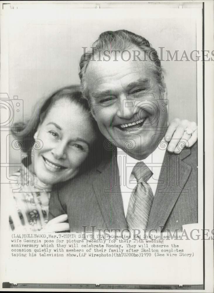 1970 Press Photo Red Skelton and Wife Georgia at Anniversary in Hollywood- Historic Images