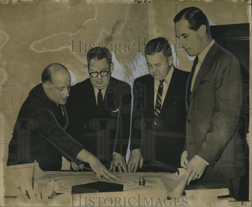 1965 Press Photo Civic leaders look over Jackson Square pageant plans.- Historic Images