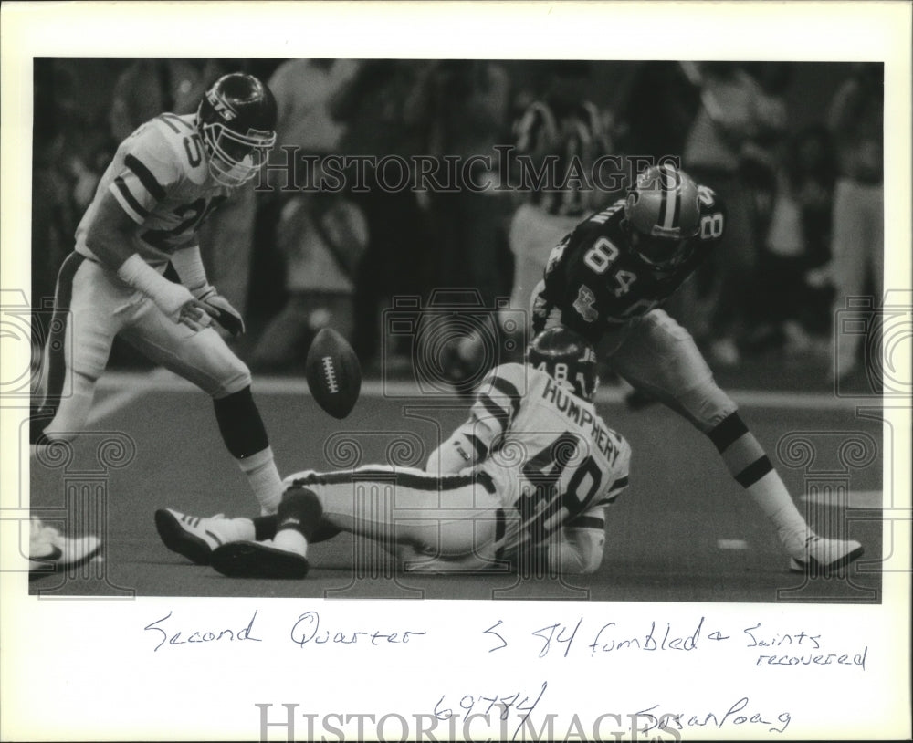  Press Photo New Orleans Saints Player Causes Humphery to Fumble- Historic Images