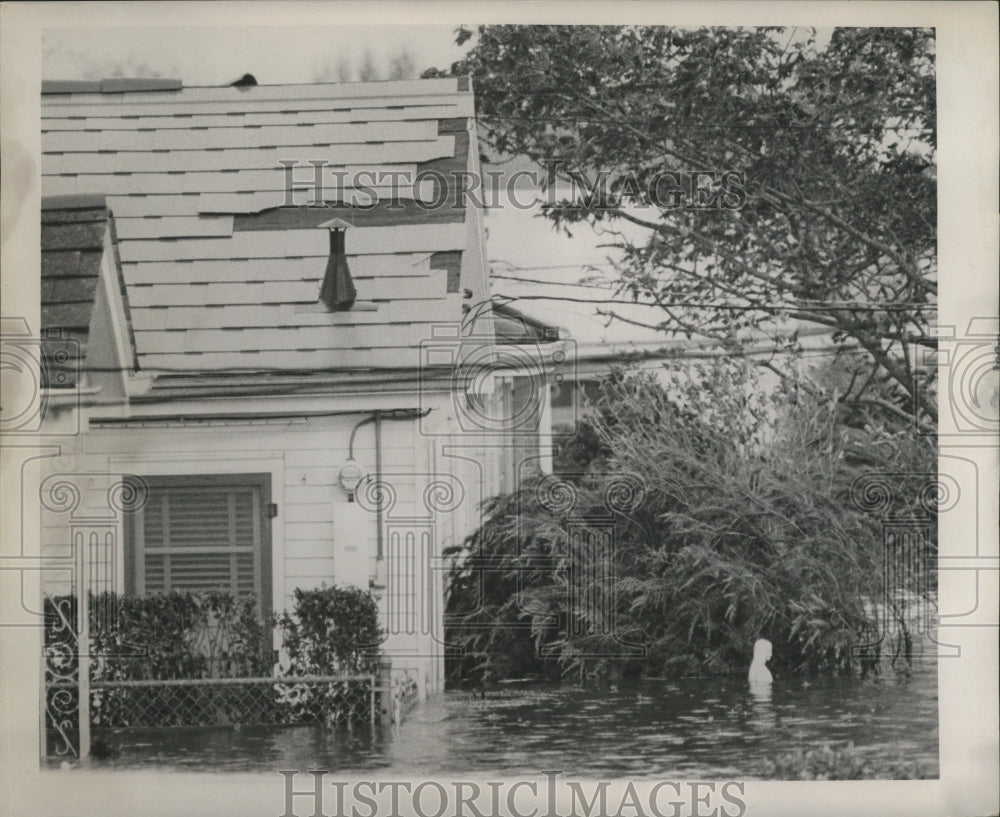 1965 Press Photo Hurricane Betsy - Roof damage in New Orleans, Louisiana.- Historic Images