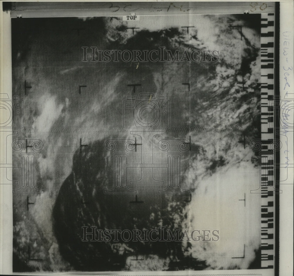 1966 Press Photo Satellite Photo of Hurricane Alma Over Florida- Historic Images