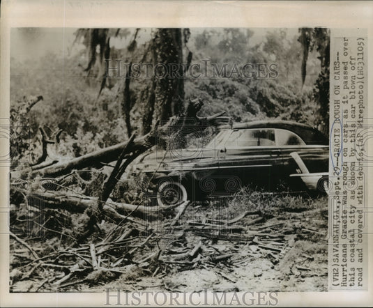1959 Press Photo Hurricane Gracie-Hurricane Gracie was rough on cars.- Historic Images
